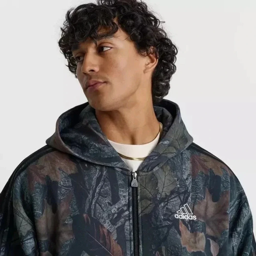 NEW Adidas Camo FZ‎ Full Zip Hoodie Jacket Mens M Track Top 3 Stripe JY2775